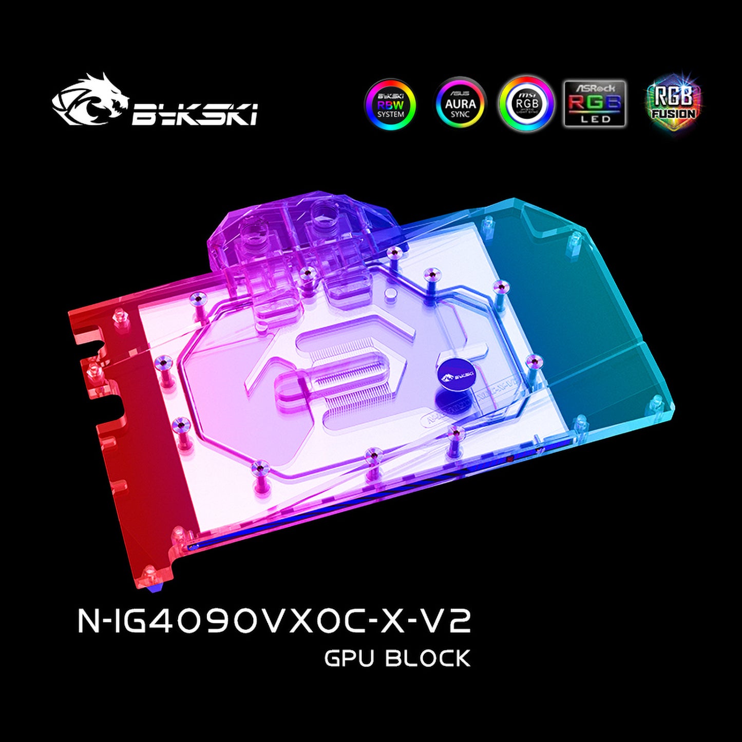 Bykski GPU Water Block For Colorful iGame RTX 4090 Advanced OC 8G, Full Cover With Backplate PC Water Cooling Cooler, N-IG4090VXOC-X-V2