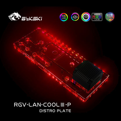 Bykski Distro Plate Kit For Lian Li Cool III Case, 5V A-RGB Complete Loop For Single GPU PC Building, Water Cooling Waterway Board, RGV-LAN-COOLIII-P