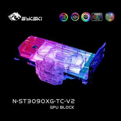 Bykski GPU Block With Active Waterway Backplane Cooler For Zotac RTX 3090/3080Ti/3080/3070Ti Gaming/AMP Holo/AMP Extreme/Trinity, PC Water Cooling Cooler, N-ST3090XG-TC-V2