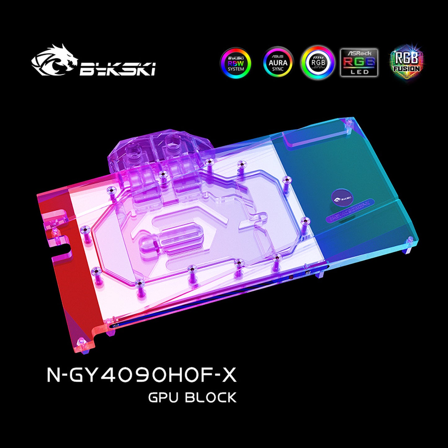 Bloc d'eau GPU Bykski pour Galax RTX 4090 HOF OC Lab Plus, couverture complète avec refroidisseur de refroidissement par eau pour PC de plaque arrière, N-IG3060TIMINI-X 