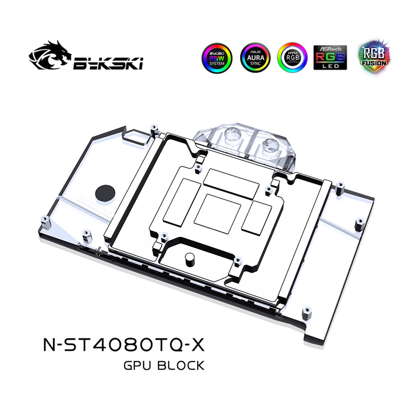 Bykski GPU Water Block For Zotac RTX 4080 Apocalypse / AMP Extreme AIRO / Trinity / 4070 Ti AMP, Full Cover With Backplate PC Water Cooling Cooler, N-ST4080TQ-X