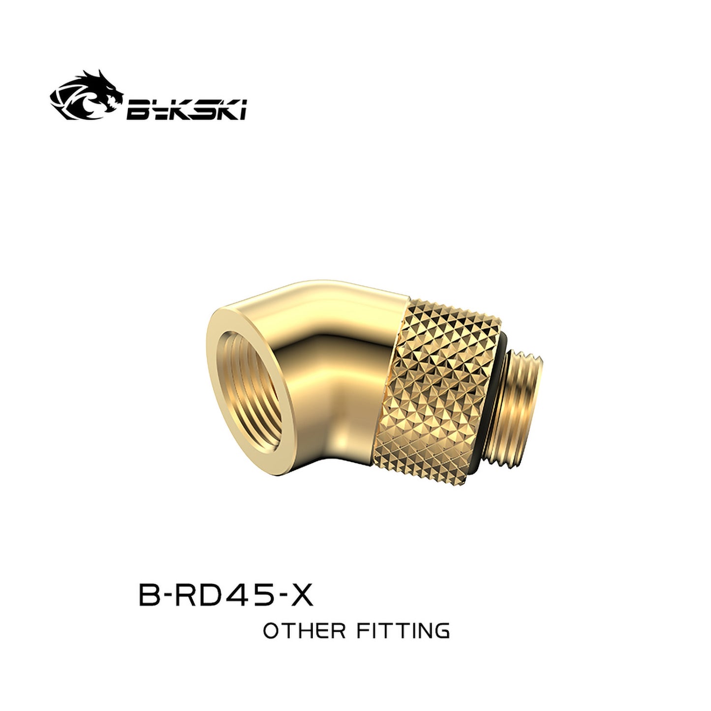 Bykski 45° Rotary Fitting, 45 Degree Adapter With One-side Rotatable Connector, G1/4" Elbow Water Cooling Fitting, B-RD45-X