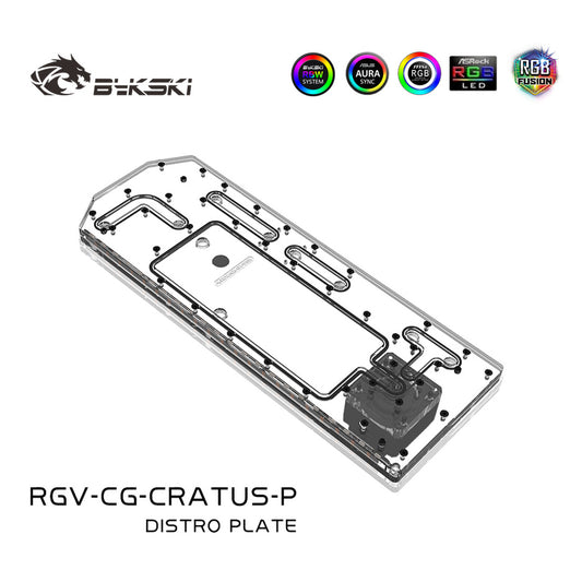 Plaque de distribution Bykski pour boîtier Cougar Cratus, pompe DDC combinée pour panneau de voie navigable en acrylique, 5V A-RGB, RGV-CG-CRATUS-P