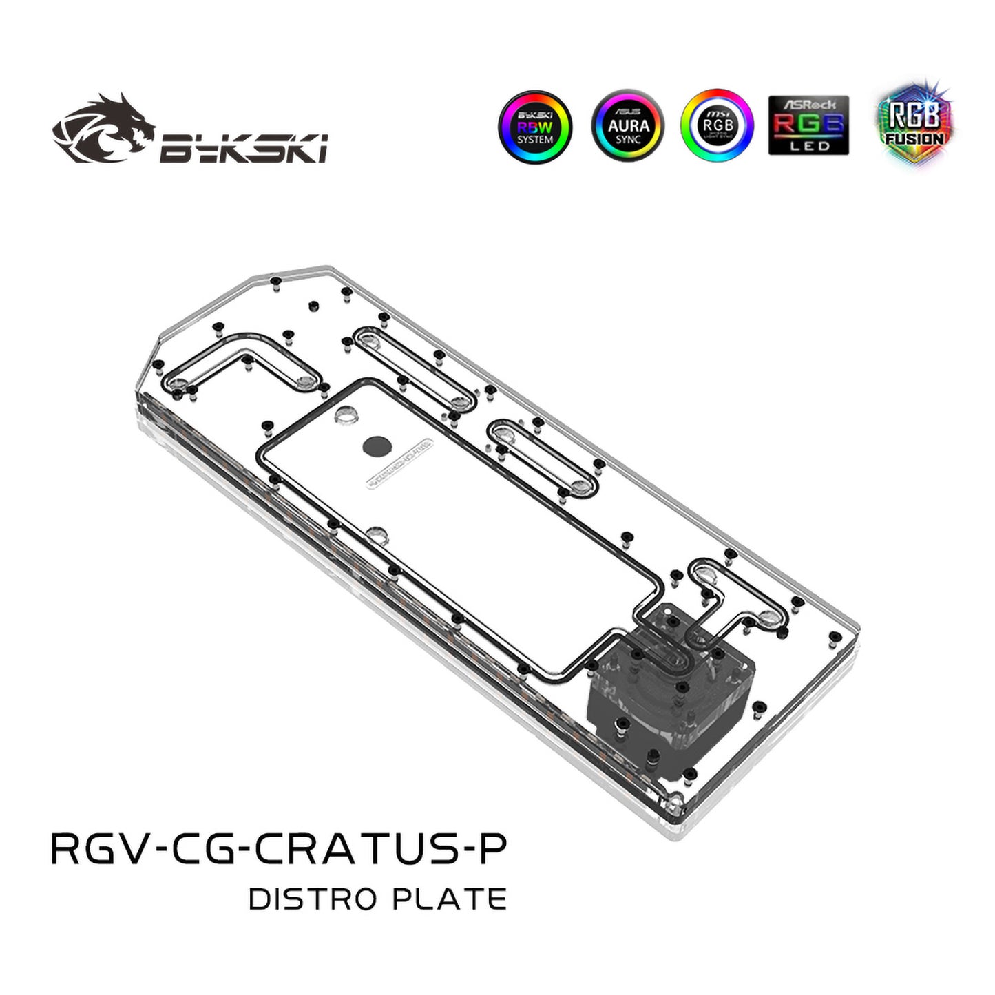 Bykski Kit de plaque de distribution pour boîtier Cougar Cratus, boucle complète A-RGB 5 V pour la construction d'un seul GPU PC, carte de voie navigable de refroidissement par eau, RGV-CG-CRATUS-P 