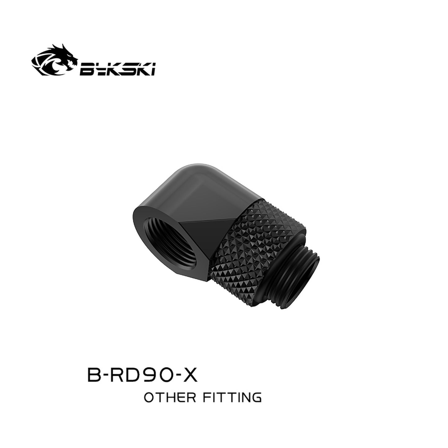 Bykski 90° Rotary Fitting, 90 Degree Adapter With One-side Rotatable Connector, G1/4" Elbow Water Cooling Fitting, B-RD90-X