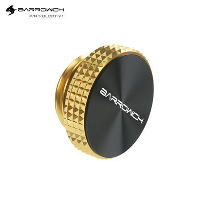 Barrowch CD Pattern Composite Plug, Multi-color Hand Twisted Water Cooling Lock, Black/Silver/Gold Body Plug, FBLCDT-V1